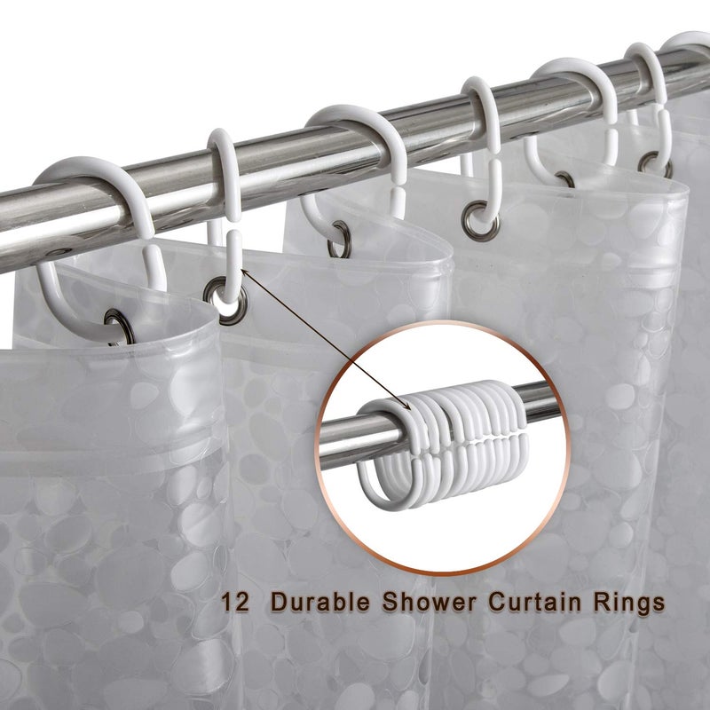 Bostofy Extra Long Shower Curtain Liner, Heavyweight Liner with Magnets and Rust-Proof Metal Grommets, Waterproof Shower Liner for Bathroom, 72' W x 78' H - Image 4